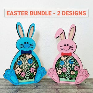 Joli lapin de Pâques 3D SVG / décoration de Pâques papier cartonné / papier découpé jour de Pâques / printemps lapin Cricut / fichier pour Cricut / pour Silhouette