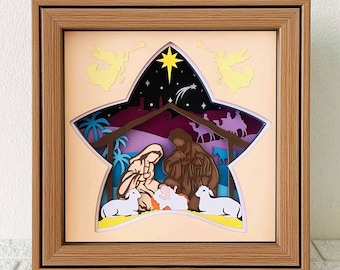 3D Nativity Shadow Box SVG, Christmas Cricut Paper Craft (Digital Download)