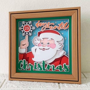 Weihnachten Countdown Shadow Box SVG / 3D Santa Countdown für Weihnachten / Weihnachten Dekoration / Weihnachten Cricut Projekt / SVG Für Silhouette