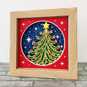 3D Mandala Christmas Tree Shadow Box SVG/ Christmas Tree 3D Mandala/ Christmas Craft Cardstock/ Christmas Gift/ For Cricut/ For Silhouette