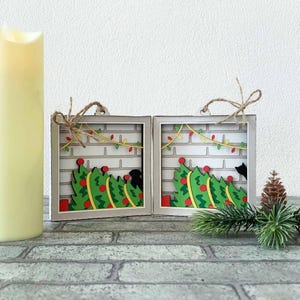 Haustier Knock Over Weihnachtsbaum Ornament SVG / Lustige Katze und Hund Weihnachtsgeschenk / Weihnachten Cricut Ornament Projekt / Für Cricut / Für Silhouette