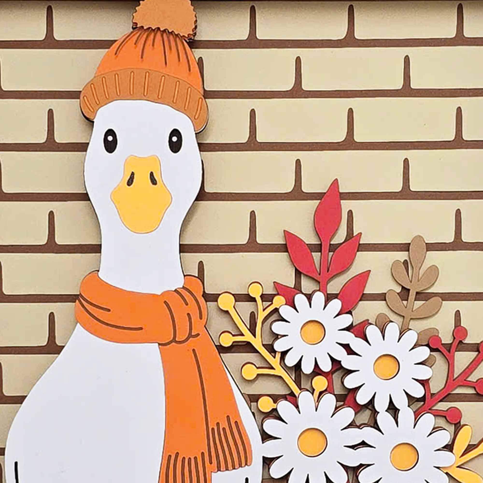 Cute Fall Goose 3D Shadow Box SVG/ 3D Fall Papercut Art/ Silly Goose ...