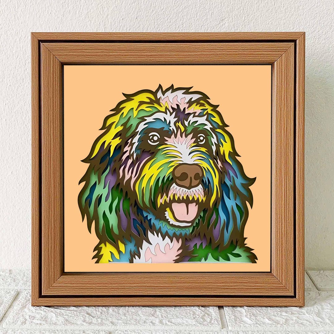 Cockapoo 3D Shadow Box SVG, Colorful Dog Papercut Art (digital Download ...