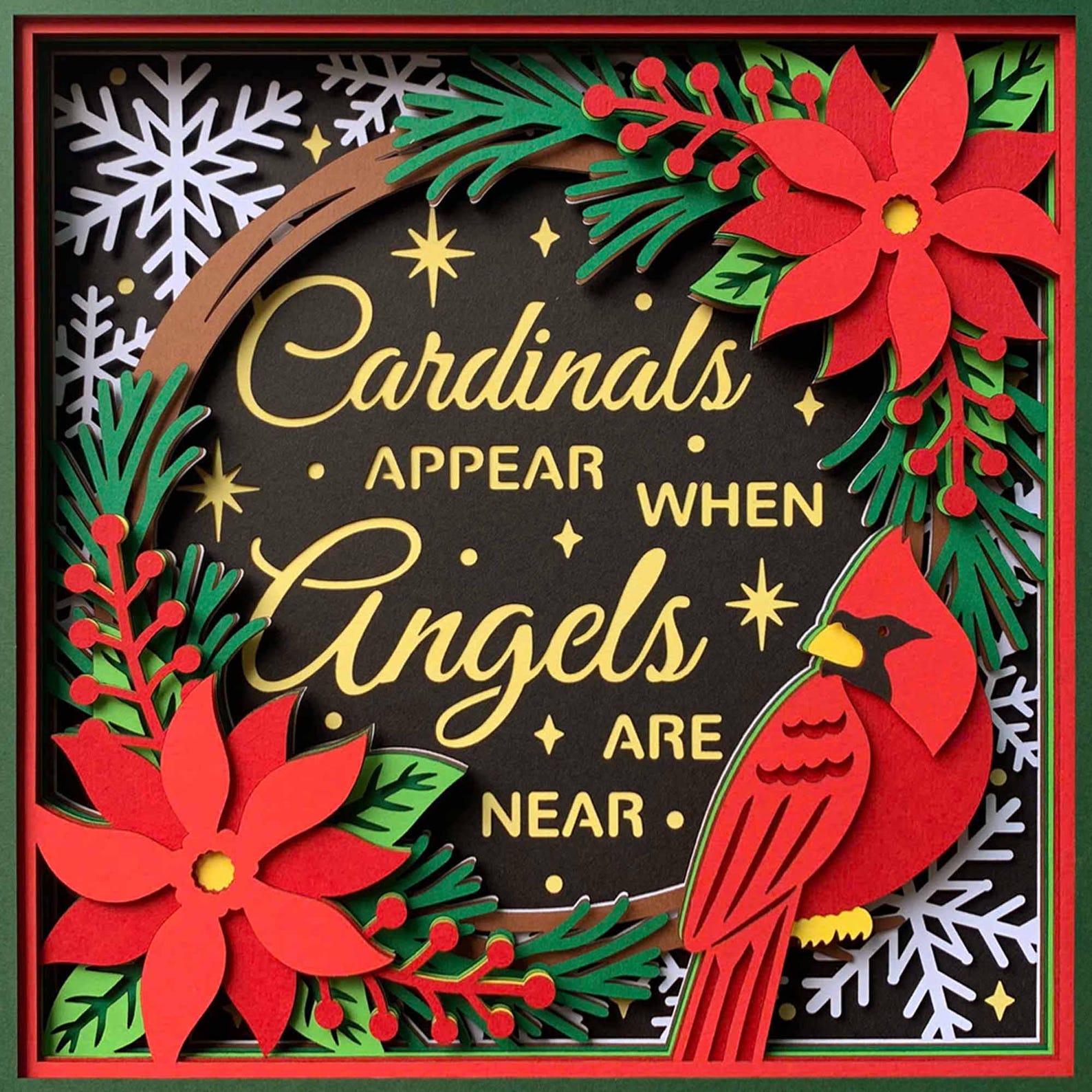Cardinal 3D Memorial Shadow Box SVG/ Cardinals Appear When Angels Are ...