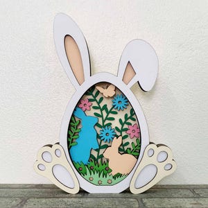 Oeuf de Pâques mignon en couches 3D SVG / décoration de Pâques papier cartonné / Papercut le jour de Pâques / printemps Cricut / fichier pour Cricut / pour Silhouette