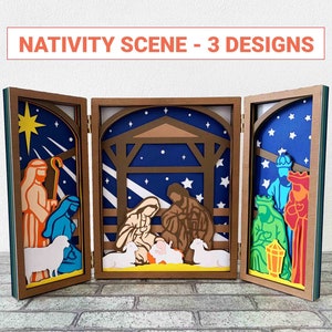Pacote SVG de Natividade 3D autoportante/Cartolina 3D de Natividade/Decoração de casa de Natal/Cricut Craft Natal/SVG para Cricut/Para silhueta
