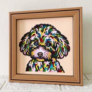 Poedel 3D gelaagde SVG voor karton / 3D hond schaduwdoos / puppy speelgoedpoedel SVG / kleurrijke hondenkunst / huisdier gedenkteken / voor Cricut / voor silhouet
