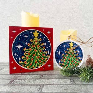 3D Christmas Tree Shadow Box And Ornament SVG/ 3D Mandala Christmas Tree/ Christmas Tree Ornament Cardstock/ For Cricut/ For Silhouette