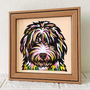 Poils métalliques pointant le griffon 3D Shadow Box SVG/ 3D chien coloré Papercut/ Mémorial pour animaux de compagnie Cricut/ papier cartonné couche pour animaux de compagnie/ pour Cricut/ pour Silhouette