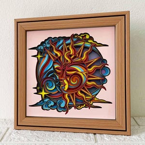Sun And Moon 3D Mandala SVG/ Multilayer For Laser/ SVG For Cricut Project/ Sun Moon Mandala Wall Art/ Wedding Panel/ Sun Moon Shadow Box