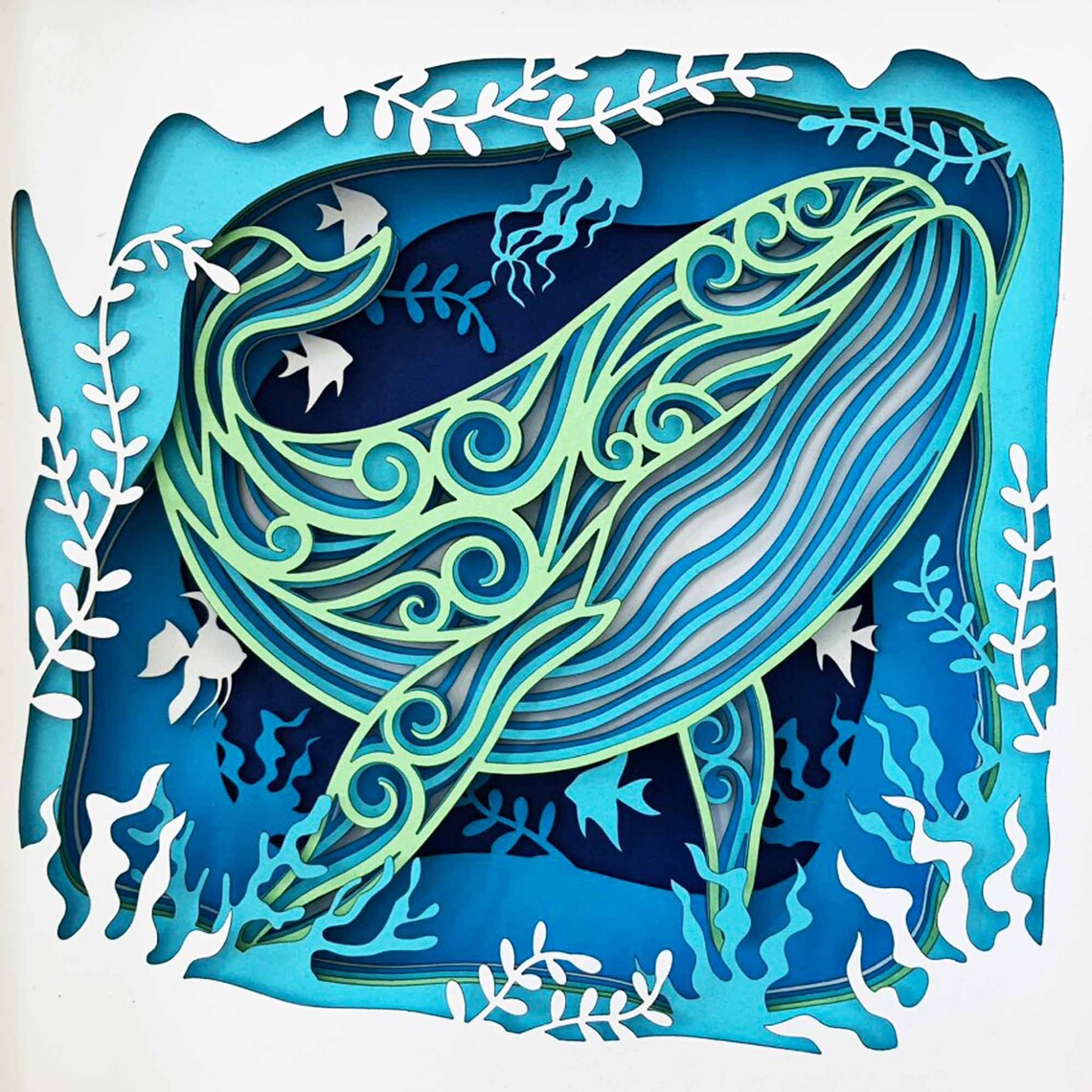 Whale Shadow Whale 3D Shadow Box SVG Multilayer Mandala Wall Art (digital Download ...