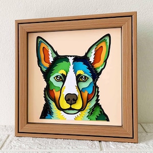 Australian Kelpie 3D Shadow Box SVG/ Kelpie 3D Layer Papercut/ Cadeau commémoratif pour animaux de compagnie Cricut/Chien/Carton en couches 3D/ Pour Cricut/ Pour Silhouette