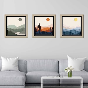 Bundle 3D Boho paysage abstrait SVG/désert, forêt et océan/art mural nature/art abstrait décoration de la maison/pour Cricut/pour Silhouette