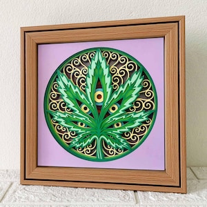 Marijuana Mandala 3D Layered SVG/ Gift For Mandala/ Multilayer SVG For Laser/ Cannabis 3D Cardstock/ SVG File For Cricut/ 3D Layer Mandala