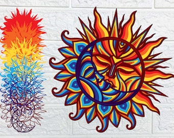 Mandala Sun And Moon Etsy