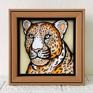 Leopard 3D Shadow Box SVG, Wild Animal Papercut Art (Digital Files)