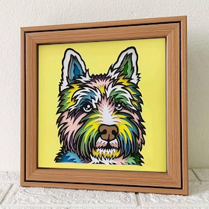 Westie 3D Shadow Box SVG / Bunter Hund 3D Papierschnitt / West Highland Terrier Layer Cardstock / Haustier Gedenkgeschenk / Für Cricut / Für Silhouette