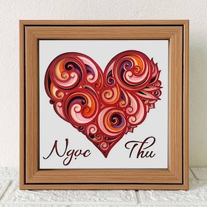 Spiral Heart Shadow Box SVG, Layered Mandala (Digital Download)