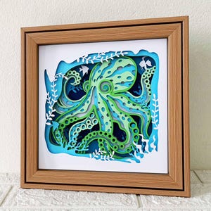 Sea Creatures 3D Shadow Box SVG - 4 Designs: Papercut Art Sea Animals (Digital Download) image 8