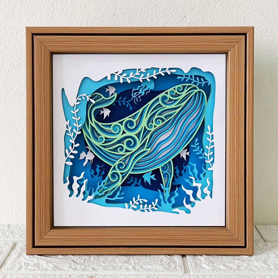 Whale 3D Shadow Box SVG Multilayer Mandala Wall Art (digital Download ...