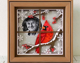 Personalized Cardinal Memorial Shadow Box SVG (Digital Download)