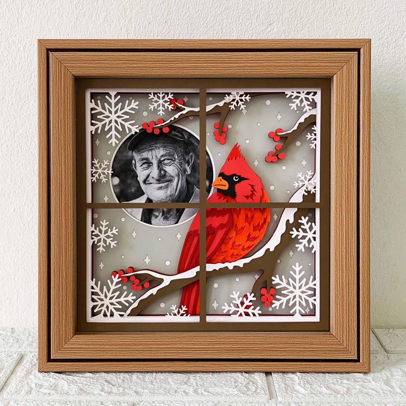 Personalized Cardinal Memorial Shadow Box SVG (digital Download) - Etsy