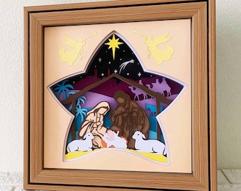 3D Nativity Shadow Box SVG/ Nativity 3D Cardstock/ Christmas Home Decor/ Religious Christmas Papercraft/ SVG For Cricut/ For Silhouette
