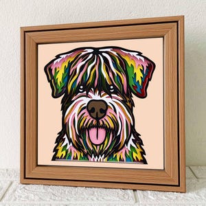Weicher Mantel Wschnitten Terrier 3D Schattenbox SVG / Bunter Hund Papierschnitt / Haustier Gedenkgeschenk / 3D Haustier Schicht Karton / Für Cricut / Für Silhouette