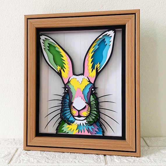 ◆Rabbit-PaperCutting-◆ Rabbit Paper Cut Design - SVG, DXF, EPS Files & Pdf / Png