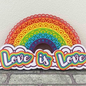 LGBTQ Pride Mois Rainbow 3D Mandala SVG / 3D Layered Rainbow / Love Is Love Multilayer Rainbow / SVG File For Cricut / Mandala File For Laser