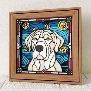 Labrador Sternennacht 3D Schatten Box SVG / 3D SVG Labrador für Karton / Hund 3D Glasmalerei / Haustier Gedenkgeschenk / für Cricut / für Silhouette
