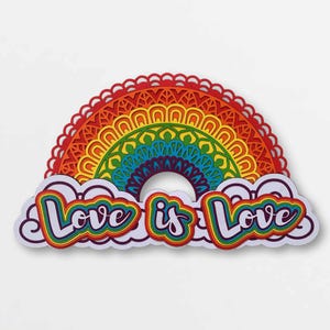 LGBTQ Pride Month Rainbow 3D Mandala SVG/ 3D Layered Rainbow/ Love Is Love Multilayer Rainbow/ SVG File For Cricut/ Mandala File For Laser