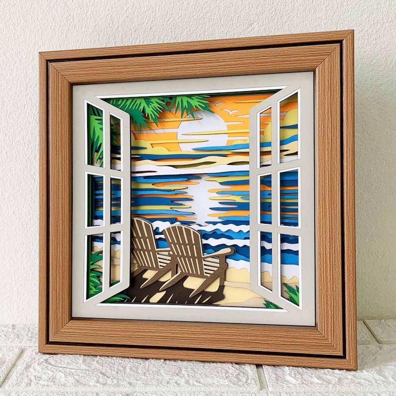 Beach Layer Light Box Svg - Etsy
