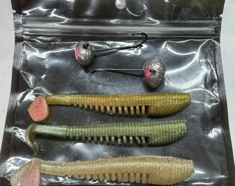 Nemesis Lure™ Ribbed swimbaits 3 Pack with 2 Jigheads