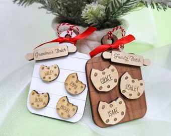 Family Cookies Ornament,Cute Chocolate Chip Cookie Ornament,Grandma's Cookies Ornament,Gift from Grandchildren,Personalized Ornament Gift