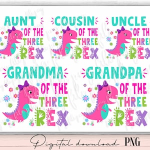 Paquete familiar Saurus png, TRES rex png, Familia de dinosaurios png, Familia a juego png, t-rex three-rex png, Saurus png, t rex png, dinosaurio png