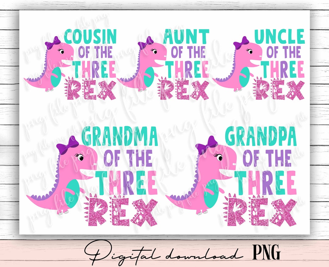 Family Saurus PNG Bundle: Three Rex Design (digital Download) - Etsy