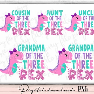 Family Saurus bundle png, THREE rex png, Dinosaur Family png, three rex grandpa grandma, t-rex three-rex png, dino t rex png, dinosaur png