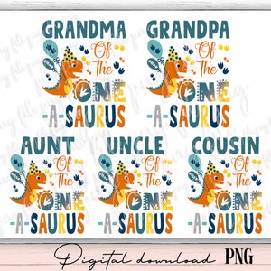 ONE A- Saurus bundle png, grandpa a-saurus, Dinosaur Family png, dinosaur Matching Family png, dinosaur birthday png, grandma Saurus, png