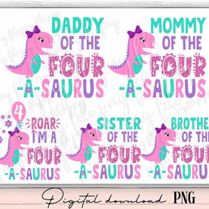 Family Saurus bundle png, four asaurus png, Dinosaur Family png, Matching Family png, t-rex , four a  Saurus png, t rex png, dinosaur png