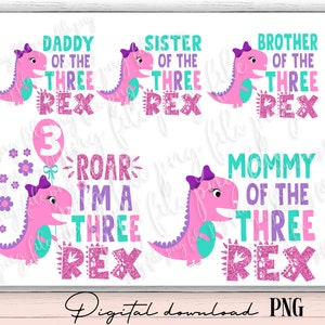 Family Saurus bundle png, THREE rex png, Dinosaur Family png, Matching Family png, t-rex three-rex png, Saurus png, t rex png, dinosaur png