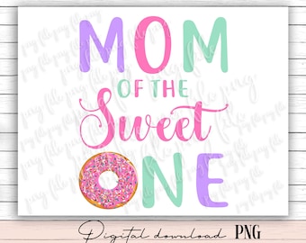Donut First Birthday PNG: Sweet One Girl, Printable Digital Download