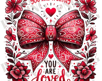 Valentine's Day You Are Loved PNG: Christian Bible Verse (Digital Download)