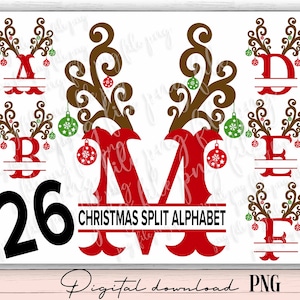 Christmas Split Letters PNG, Christmas Split Alphabet, Christmas Monogram PNG , Christmas DIY, Christmas alphabet, christmas clipart png p45