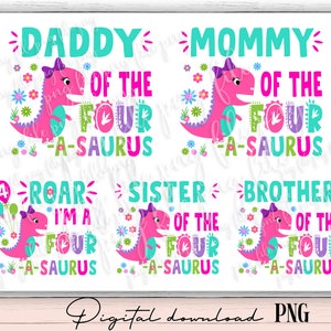 Family Saurus bundle png, four asaurus png, Dinosaur Family png, Matching Family png, t-rex , four a  Saurus png, t rex png, dinosaur png
