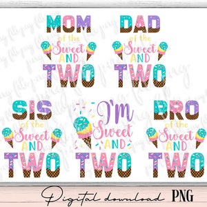 Ice cream birthday png, 2nd birthday ice cream png, second Birthday png, 2nd Birthday png, printable Ice Cream birthday  Party png, pastels