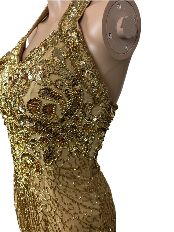 Vintage Mike Benet Formals //Gold Sequin/Beaded L… - image 4