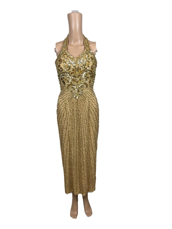 Vintage Mike Benet Formals //Gold Sequin/Beaded L… - image 2