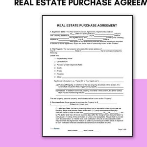 Contrato de compraventa de bienes raíces / Contrato de compraventa residencial / Contrato de compraventa de propiedad (tamaño carta de EE. UU.) Archivo PDF editable (descargar)