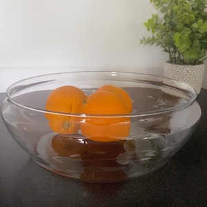 Vintage Princess House Heritage Large Etched Glass Serving Salad Bowl